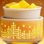 Maromamix Ceramic Wax Melts Warmer–Electric Candle Wax Warmer for Scented Wax PTC Heating Wax Burner Fragrance Wax Melter with 7 Colors Light Gift & Decor (7 Colors Halo)