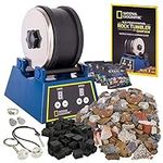 NATIONAL GEOGRAPHIC Rock Tumbler Kit - 3 Lb. Extra Large Capacity Barrel with 3-Speed Motor & 9-Day Timer, Kit Includes Rocks for Tumbling and Rock Polisher Grit, Rock Tumbler for Adults and Kids