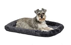 30L-Inch Gray Dog Bed or Cat Bed w/Comfortable Bolster | Ideal for Medium Dog Breeds & Fits a 30-Inch Dog Crate | Easy Maintenance Machine Wash & Dry | 1-Year Warranty