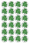 30x St Patrick's Day Shamrock 1.5" (3.8cm) PRE-CUT PREMIUM RICE PAPER Edible Cake Toppers