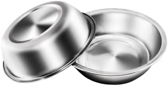 Zayin Stainless Steel Pet Bowls Suit Cat or Small Dog Premium Stainless Steel Water and Food Bowls,Replacement Metal Bowls for Pet Feeding Station,Set of 2 Bowls (14.2cm/5.59inch)