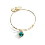 Alex and Ani Birthstones Expandable Bangle for Women, Birthday Crystal Charms, Shiny Finish, 2 to 3.5 in, One Size, Brass