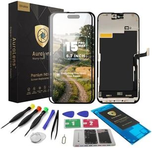 AuraLens for iPhone 15 Pro Max Screen Replacement Kit for A2849 A3105 A3106 A3108, FHD INCELL LCD Display Touch Digitizer Assembly 6.7 Inch, COF, 120Hz, Waterproof Adhesive, Magnetic Screw Pad, Black