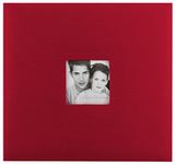 MBI Fashion Fabric Post Bound Album 12 x 12-Inch, Red, 12 by 12