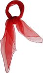 Mirror Fashion Plain Chiffon Square Scarf Lovely Colours (Red)