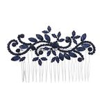 Anglacesmade Bridal Hair Comb Crystal Hair Comb Blue Rhinestone Headpiece Marquise Side Comb Sapphire Wedding Hairpiece Prom Bridesmaid Hair Jewelry for Women and Girls