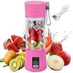 Portable Blender,Personal Blender Portable Juicer Cup Fruit Mixer,Mini Juice Blender for Smoothies and Shakes,with 6 Power Blades Travel Blender for Travel Gym Outdoor, Pink Fresh Juice Blender Bottle