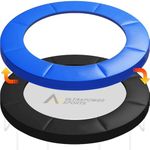 Trampoline Pad Replacement 12 FT Trampoline Replacement Safety Pad 12FT Trampoline Spring Cover Waterproof UV & Tear Resistant Double-Sided PVC Spring Cover for Round No Holes for Pole Black & Blue