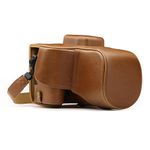 MegaGear MG1305 Ever Ready Leather Camera Case compatible with Canon EOS 250D, 200D (18-55mm) - Light Brown