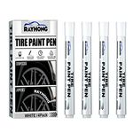 Tire Paint Pen, 4 Pack White Marker Pen Tire Paint Marker Pen Waterproof Oil Based Car Tire Graffiti Tracing Pen for Auto Rubber Tyre (White)