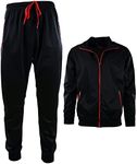 ChoiceApparel Mens Athletic 2 Piece Tracksuit Set, 141-black/Red, Small