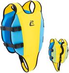 Cressi Little Turtle Neoprene Kids Swim Vest - Double Handles & Buoyancy Aid - Ultra-Soft Neoprene Comfort & Toddler Swim Vest - High-Vis Colours Kids Life Jackets - Yellow/Azure - M: 3/6 Years