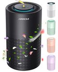 AIRROMI Air Purifier for Bedroom with HEPA 3-in-1 Filter, Pet Air Purifier for Home Cat Pee Smell, Covers Upto 990 Ft², Quiet 360°intake Air Cleaner for pet hair,allergies,pollen,Smoke，A2001 Black