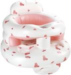 Hvygss Upgraded Inflatable Baby Seat with Guardrail, Waterproof Sit Me Up Floor Seat for Baby, Portable Built-in Air Pump Infant Sitting Support Chair for Babies 3 Months Up for Home and Travel(Pink)