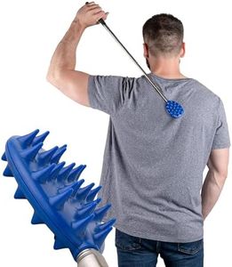 XL Big Stick Extendable Cactus Back Scratcher, Sturdy, Sharp, Satisfying, Ultimate Scratch Relief for Itching on Back, Neck, Head, Beard, and Body, Dual Sided with Aggressive and Medium Spikes (Blue)