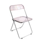 Inspirer Studio Contemporary Bauhaus Style Transparent Folding Chair (Pink)