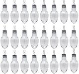 4 Inch Fillable Christmas Ornaments, Light Bulb Ornaments Clear Plastic Fillable, Clear Craft Ornaments, Great for Candy - 24 Pack