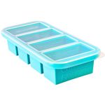 CURRY FREEZY Silicone Freezer Tray With Lid, Easy Meal Prep Container and Kitchen Storage Solution, Silicone Freezer Container Food Molds to freeze & Store Soup, curry, Sauce, Broth, Leftovers,4CV-BL