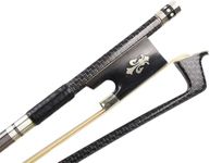 PERLMAN Textured Carbon Fiber Violin Bow Full Size 4/4 Hand Crafted Advanced Horse Hair Fiddle Bow