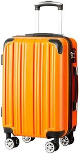 Coolife Luggage Expandable(only 28") Suitcase PC+ABS Spinner 20in 24in 28in Carry on (orange new, L(28in))