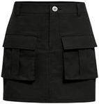 Floerns Girl's Casual Flap Pocket High Waist Straight Cargo Skirts Black 14Y