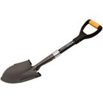 Roughneck Gorilla Sharp-Edge Micro Shovel 690mm (27") – Heavy-Duty Round Blade, Reinforced Socket, Fibreglass Short Shaft, Foot Treads for Slicing, Digging & Opening Bulk Bags in Small, Compact Spaces