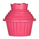 Premier Housewares 104501 Giant Cupcake Mould, 3-Pieces - Hot Pink, H18 x W19 x D19cm