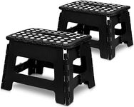 Utopia Home Folding Step Stool - 9” - Super Strong Foldable Step Stool - Lightweight For Kids & Adults with 300 lbs Holding Capacity - Great for Kitchen, Bathroom and Bedroom (Black, 2)