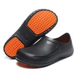 Chef Shoes Men Kitchen Shoes Non Slip Kitchen Work Shoes for Waterproof Garden Hospital Restaurant Clogs Shoes 9.5 Orange