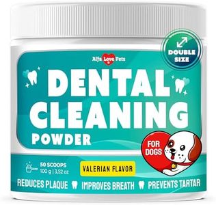 Dental Cleaning Powder Dog Breath Freshener to Help with Plaque, Tartar, & Caries – Dog Probiotics + Valerian in The Composition – Scoop Included – 100 G