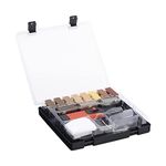 Navaris Wood Floor Repair Kit - DIY Set for Repairing Wooden and Laminate Flooring - Includes Wax Sticks, Heat Gun, Sponge, Scrapers - Wood Colours
