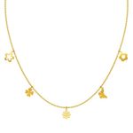 KISNA 14K Yellow Gold Charm Necklace for Women | Bishti
