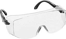 voltX 'OVERSPECS' Large Size, Industrial Safety Over Glasses - UKCA & CE EN166f certified (Clear Lens) - individually adjustable temples - antifog, scratch resistant, UV400 protection