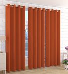 Kiara Creations 2 Piece Opaque Solid Room Darkening Thermal Insulated Blackout Curtains for Window 5 Feet, Rust