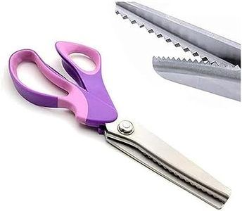 ZXUY 5MM Pinking Shears for Fabric, Stainless Steel Handled Professional Dressmaking Sewing Scissors Zig Zag Fabric Craft Scissors (Sawtooth Purple)