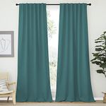 NICETOWN Patio Blackout Curtains and Draperies - (Sea Teal Color) 52 inches Wide by 108 inches Long, Set of 2 Panels, Thermal Insulated Window Drape Panels for Living Room