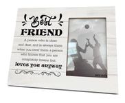 EDCTO Friend Gift, 8X10 Inch Rustic Wooden Picture Frame, Best Friend Definition, Friendship Photo Frame for Gifting, Best Friend Photo Gift, BFF Birthday Gift, Wood Picture Frame Home Décor