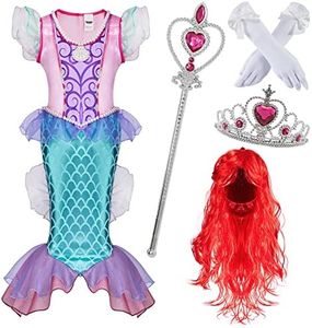 Spooktacular Creations Girls Mermaid Costume, Little Girl Mermaid Princess Costume for Halloween Dress-up, Role Playing (Medium (8-10 yr))