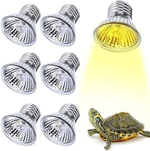Turtle Heat Lamp, Pack of 6 Heating Bulbs, 50 W UVA UVB Dimmable Halogen Bulb, E27 Heat Spot Lamp, 220-240 V Pet Heating Lamp for Lizards, Aquarium Reptiles, Turtles (Heat Lamp)