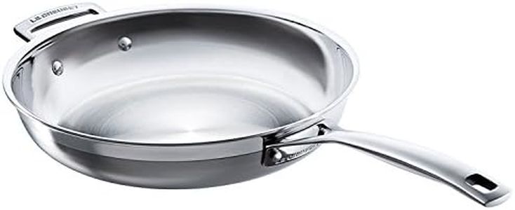 Le Creuset Poêle, 28 cm, Inox 3-ply Intégral, Compatible avec Toutes Sources de Chaleur (Induction et Four Inclus), Argenté,96200228001100
