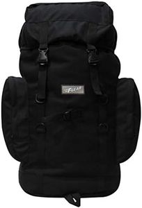 F Gear Platoon Black 46L Rucksack with D-Ring, MOLLE Loops & Hip Belt | 1 Compartment & 3 Pockets | Durable Comfortable Water-Resistant Large Bag | Fits Upto 17 Inch Laptop | For Trekking, Travel