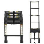 RIKADE Telescopic Ladder, 10.5FT Aluminum Telescoping Ladder with Non-Slip Feet, Portable Extension Ladder for Household and Outdoor Working,330lb Capacity