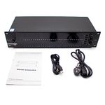 LeTkingok 220V QS40 Professional Graphic EQ Equalizer 2U Dual 31 Bands Spectrum Audio Equalizer Home Conference Performance Bar EQ Tuner