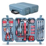 Hi-Spec 73 Piece Complete Household Tool Box - Essential Tool Kit with Hand Tools for Mechanic, Home, Office Repairs & General Maintenance