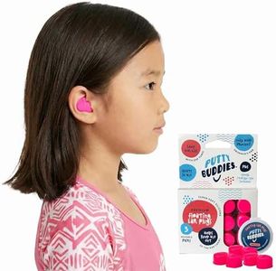 Earvolution Floating Putty Buddies Ear Plugs for Swimming - Invented by an Ear Physician - Moldable, Premium, Silicone - Floats on Water - Waterproof - Made in The USA - 3 Pack - Hot Pink