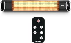Senelux Electric Infrared Patio Heater Wall Mounted 2000W | IP65 Water-Resistant Heater for Indoor & Outdoor Use | Remote Control | Adjustable Timer & 9 Heat Levels | LED Display | Energy Efficient