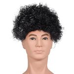 Mancloem Artificial Curly Hair Wig for Festival | Premium Curly Clown Joker | Malinga Wig for Unisex Kids & Adults | Pack of 1(Black)