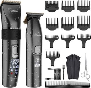 Hatteker Profi Haarschneidemaschine Set Haarschneider Pflegesets Barttrimmer Bartschneider Herren T-förmiger Trimmerkopf T-blade Trimmer Präzisionstrimmer IPX7 Wasserdicht