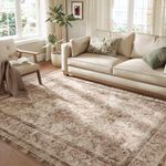 SONGMICS HOME Area Rug, 8x10 ft Living Room Rug, Non-Slip Carpet, Farmhouse Style Rug, Home Decor, for Bedroom, Kitchen, Entryway, Dining Room, Machine Washable, Cappuccino Beige UTAR088K01