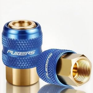 PUIBERS 2PCS Open Flow Air Chuck, 1/4" FNPT Brass Tire Inflator Coupler for Fast Tire Inflation & Measurement, Air Chucks for Tires, Ideal for Portable Air inflator Max Pressure 150 PSI